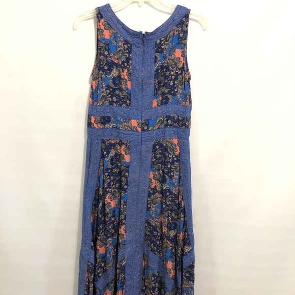 eShakti dress EUC  m/s blue, peasant boho style - Picture 8 of 15